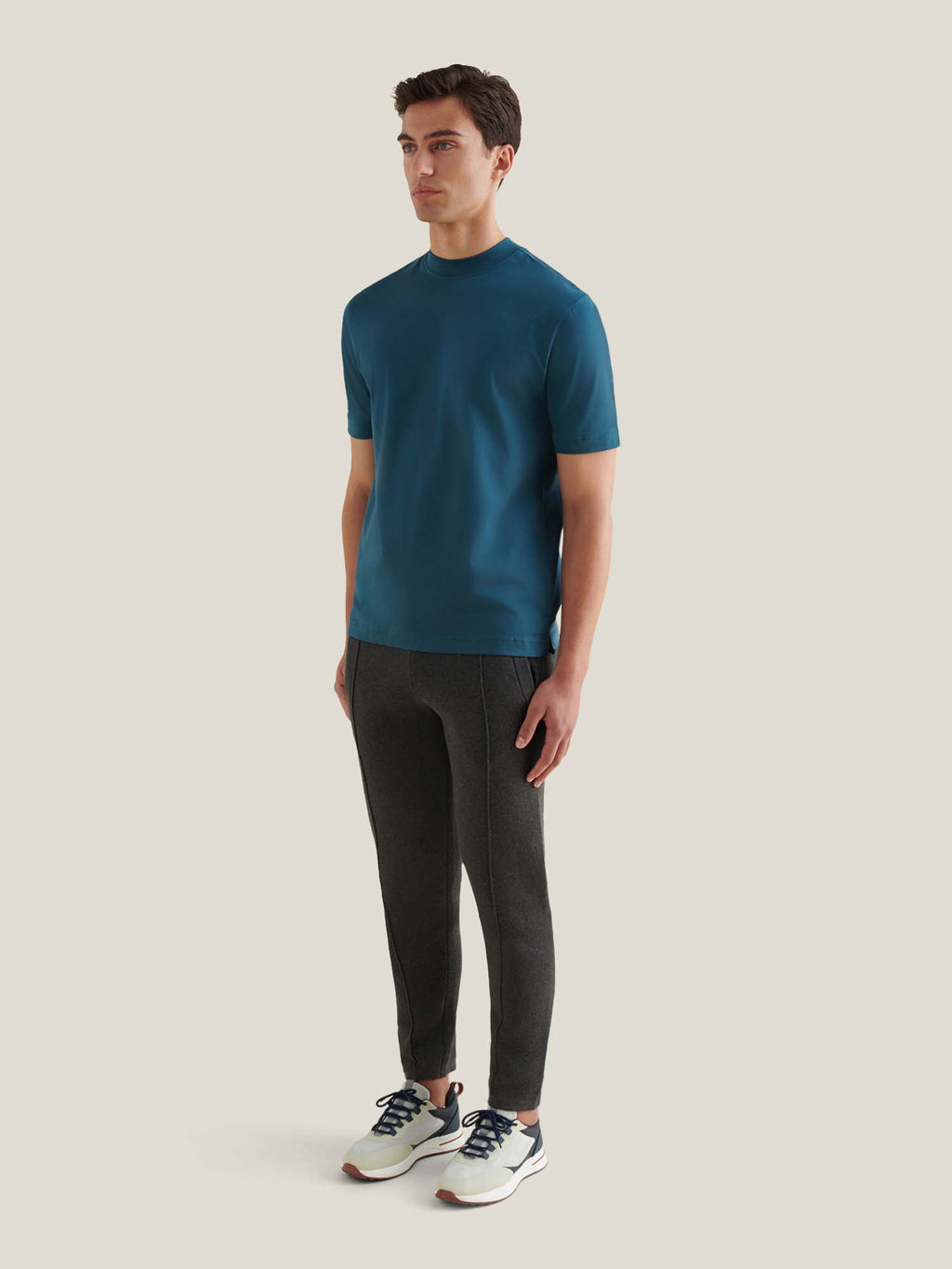 Mercerised Cotton T-Shirt in Stargazer Color - Casual Wear for Everyday Use