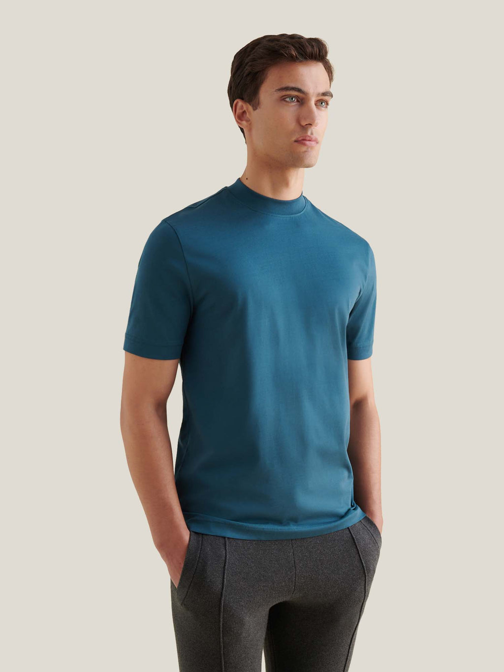 Mercerised Cotton T-Shirt in Stargazer Color - Casual Wear for Everyday Use