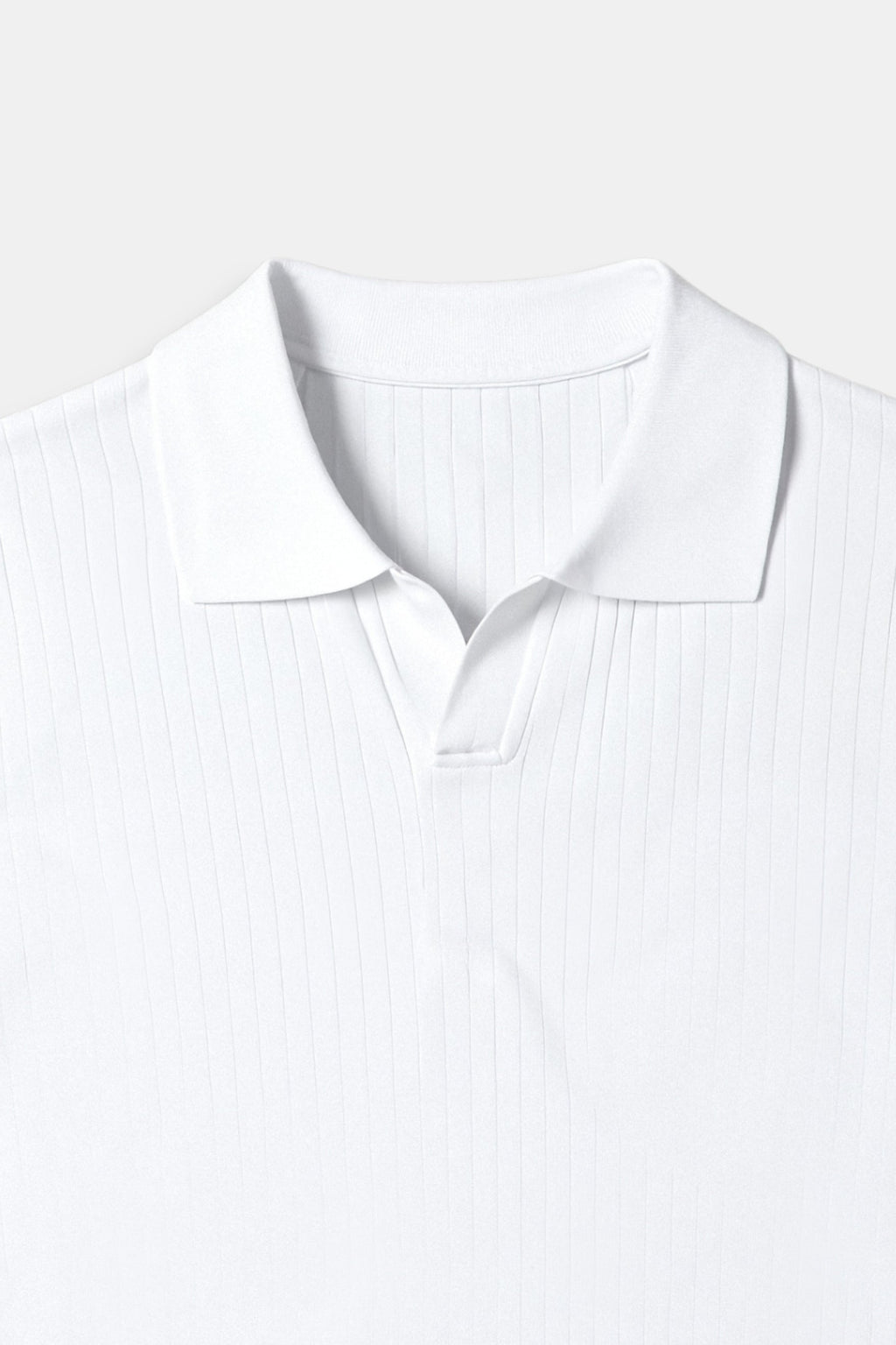 Ribbed Cotton Polo Shirt for Men - Casual Wear, Short Sleeve, Classic Fit