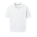 Ribbed Cotton Polo Shirt for Men - Casual Wear, Short Sleeve, Classic Fit