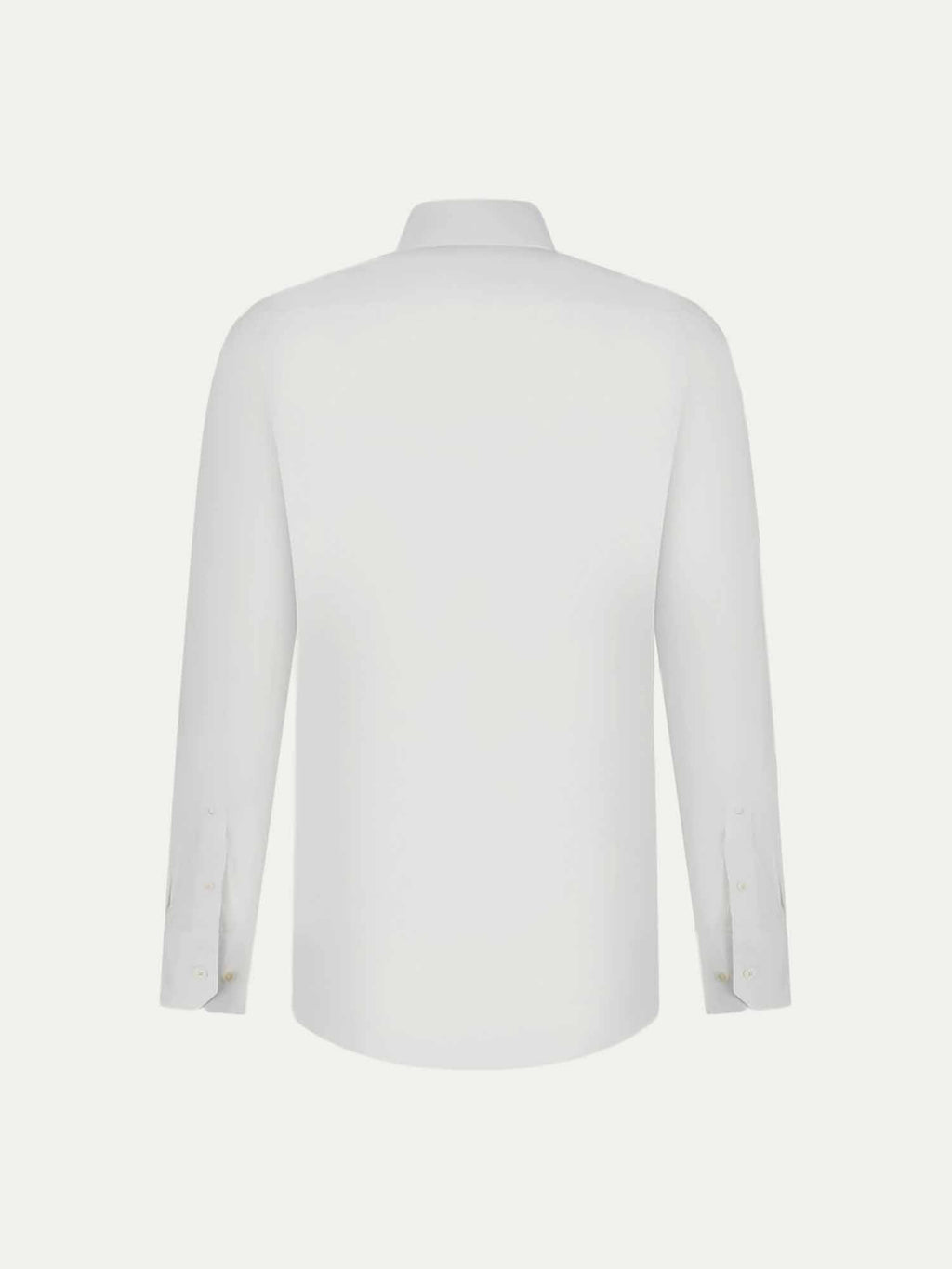 Slim Fit Cotton Poplin High Collar Shirt for Men in Bright White