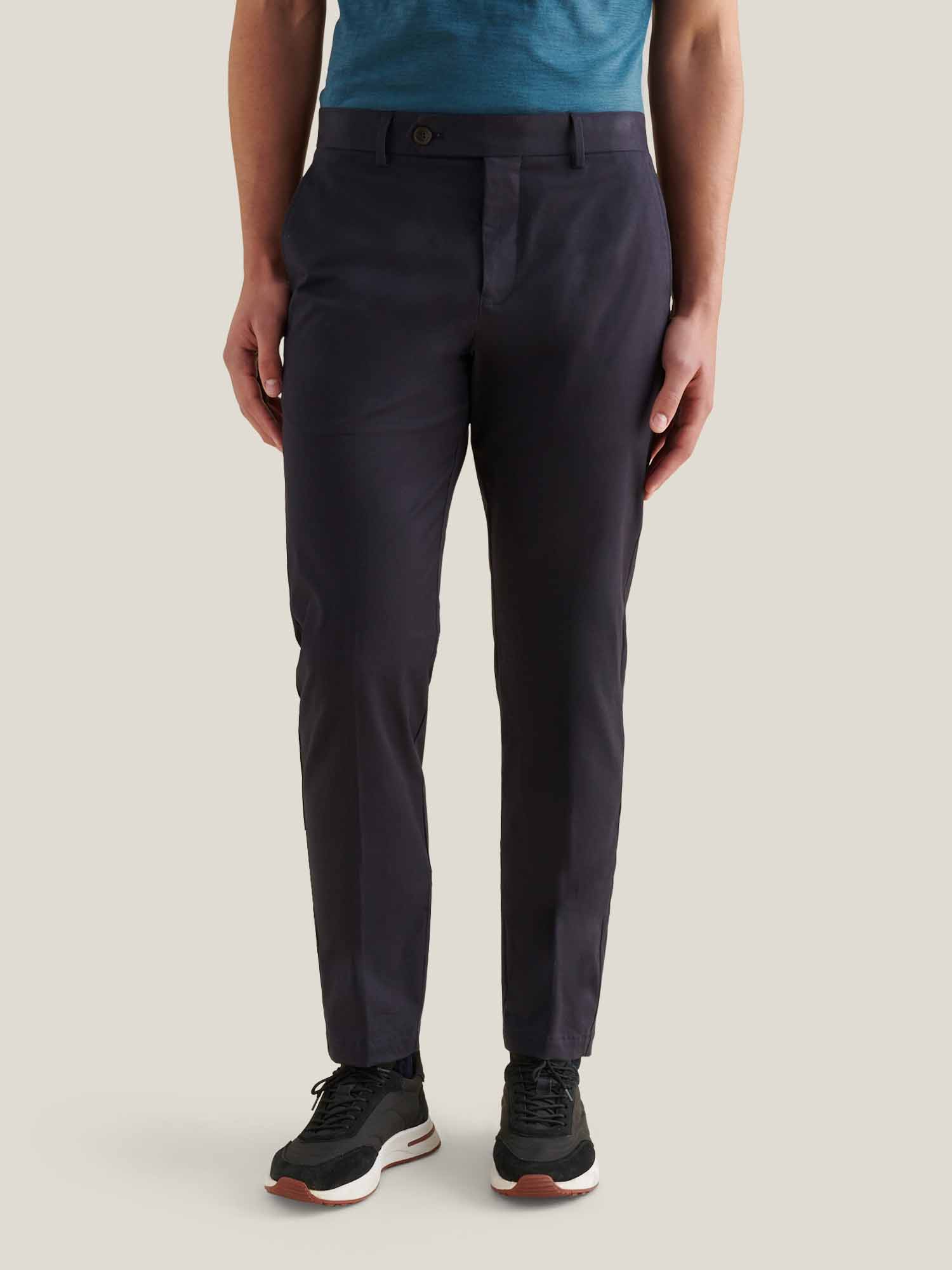 Stretch Cotton Trouser in Dark Sapphire Navy for Casual or Formal Wear