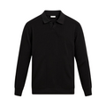 Striped Long Sleeve Polo Shirt for Men - Cotton Blend Casual Wear
