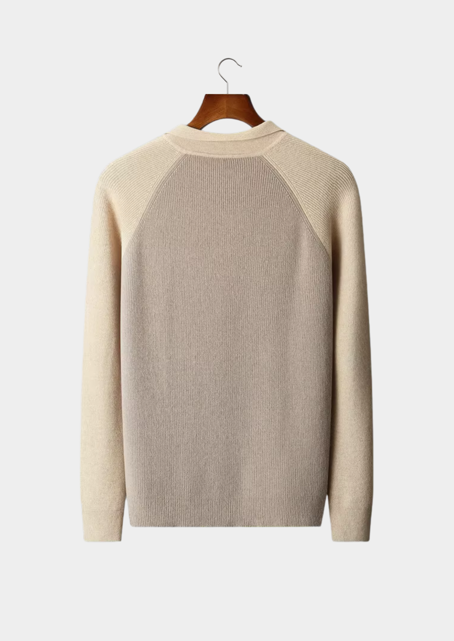 Two-Tone Zipper Sweater Polo for Men - Casual Knit Top for Everyday Wear