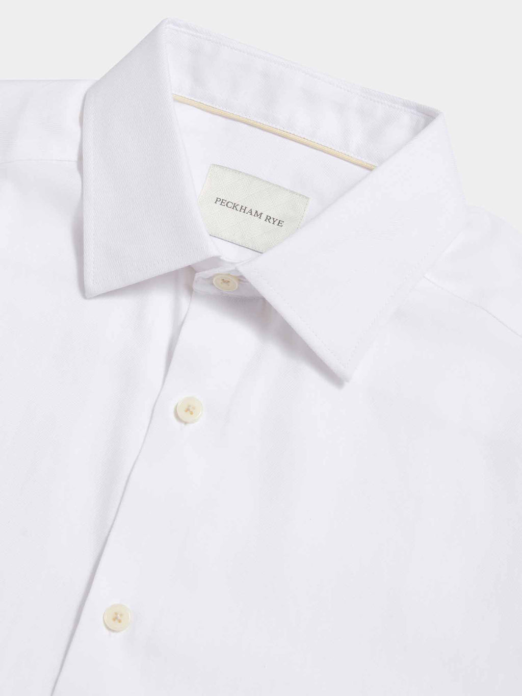 White Twill Dress Shirt for Men - Classic Fit, Formal Wear