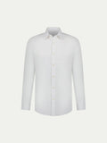 White Twill Dress Shirt for Men - Classic Fit, Formal Wear