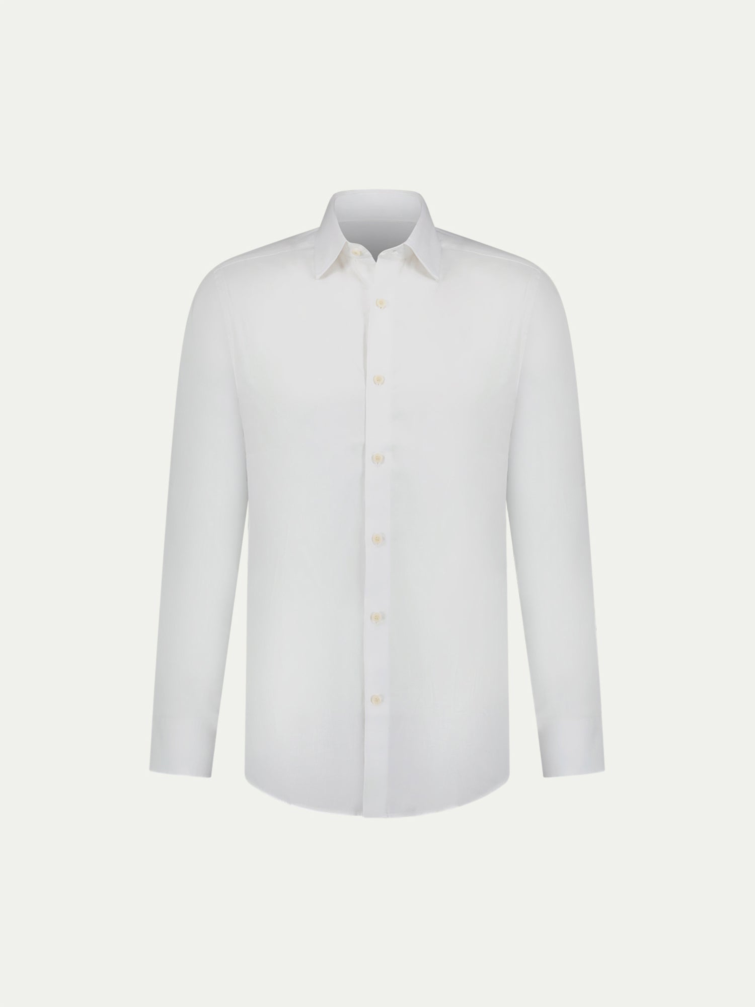 White Twill Dress Shirt for Men - Classic Fit, Formal Wear