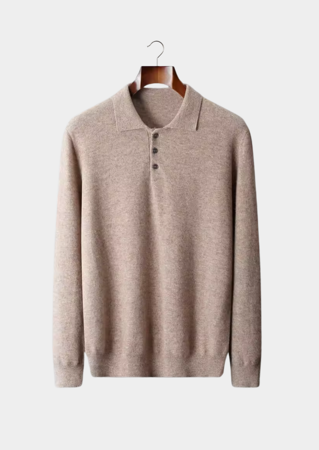 Wool Classic Polo Sweater for Men - Comfortable Knitwear for Casual Wear