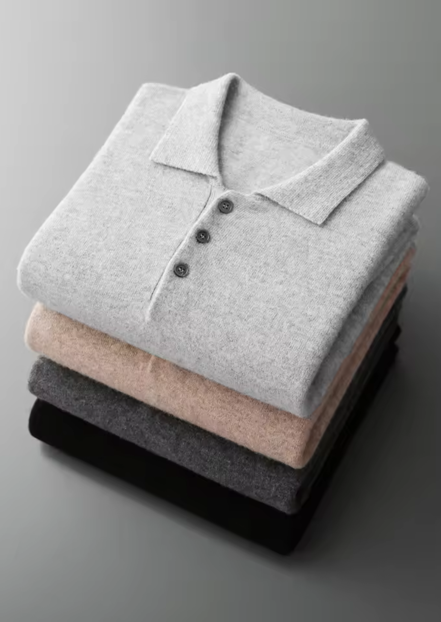 Wool Classic Polo Sweater for Men - Comfortable Knitwear for Casual Wear