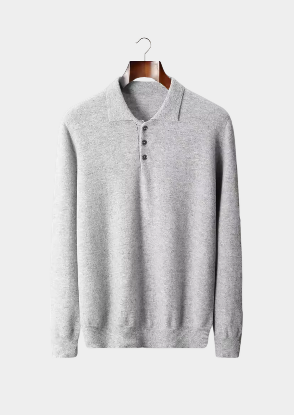 Wool Classic Polo Sweater for Men - Comfortable Knitwear for Casual Wear