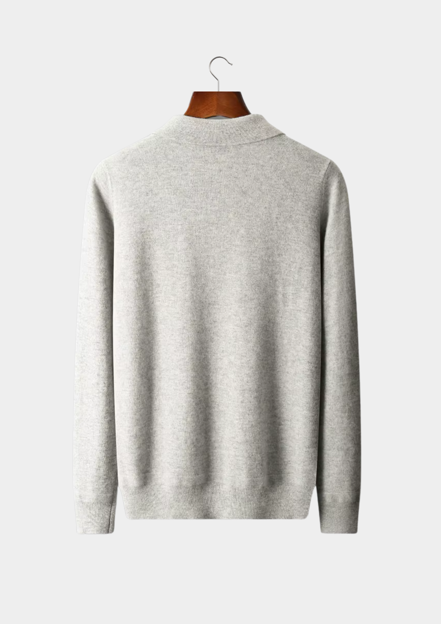 Wool Half Zip Polo Shirt for Men - Casual Lightweight Knit Top
