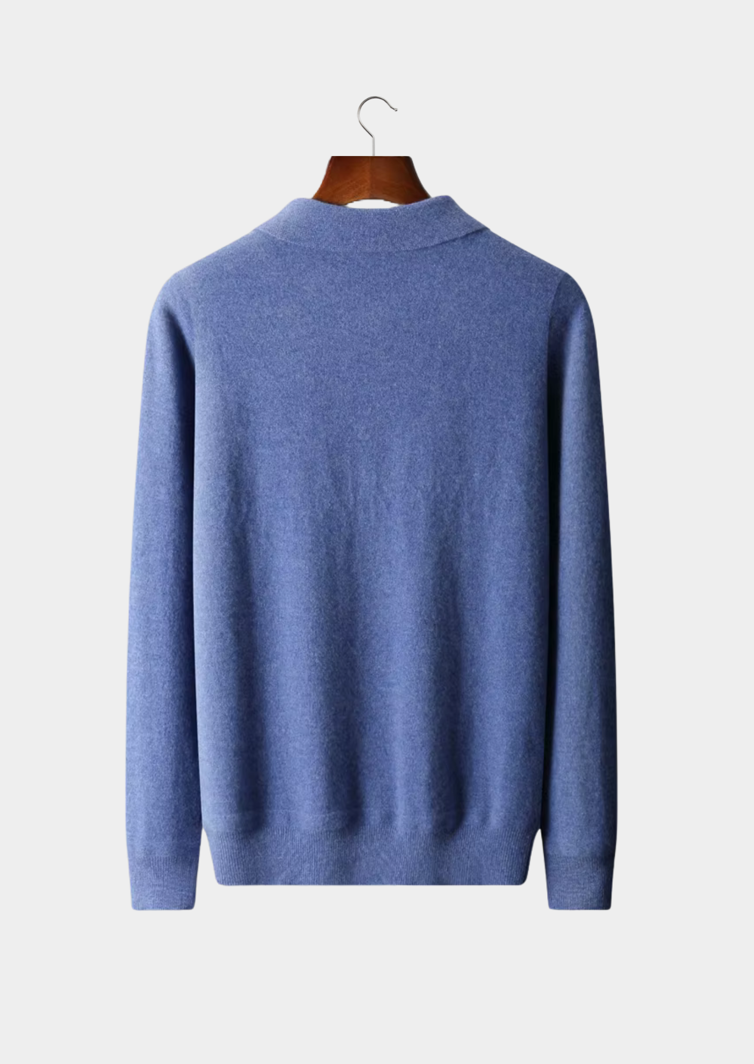 Wool Half Zip Polo Shirt for Men - Casual Lightweight Knit Top