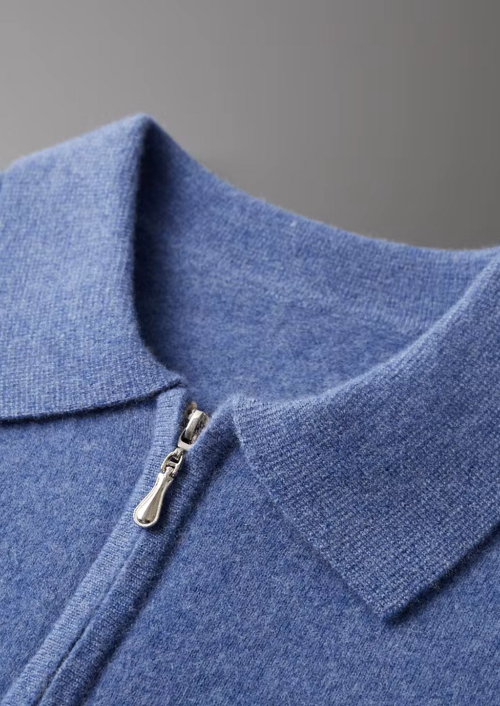 Wool Half Zip Polo Shirt for Men - Casual Lightweight Knit Top